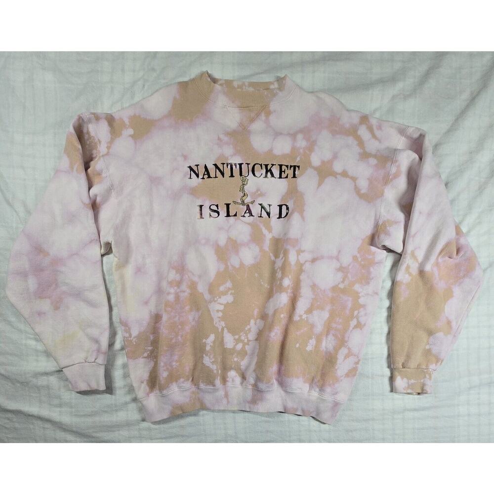 Vintage Womens Nantucket Island Crewneck 80s 90s Sweatshirt Watercolor Dye XL